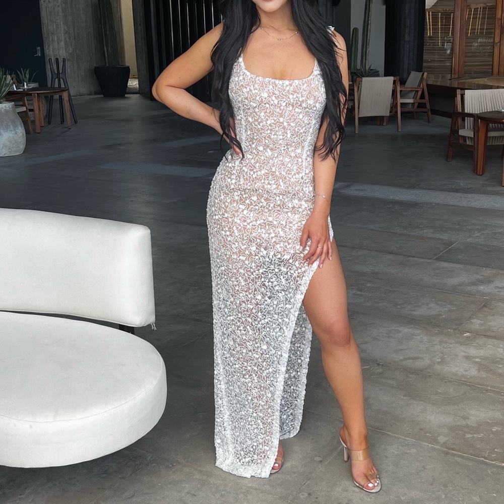 NADINE MERABI - LOUISA WHITE DRESS S/M 6